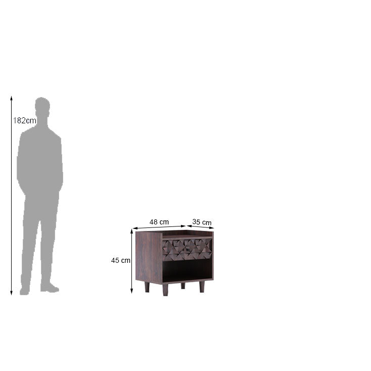 Raj Solid Sheesham Wood Bedside One Drawer Storage - 3 Years Warranty