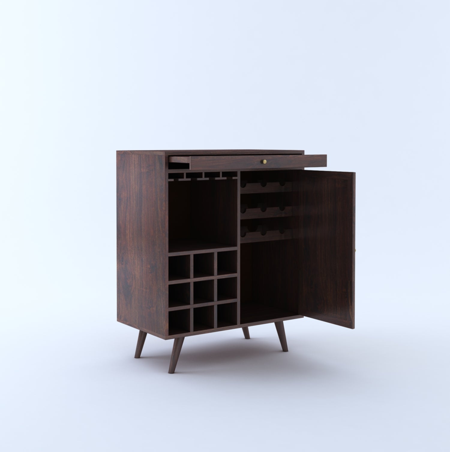 Syrus Solid Sheesham Wood Bar Unit - 3 Year Warranty