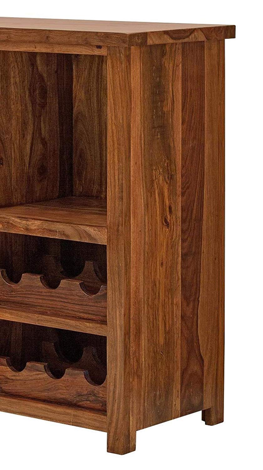 Jaipur Solid Sheesham Wood Wine Display Unit - 3 Years Warranty