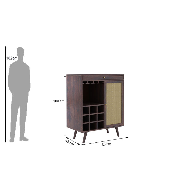 Syrus Solid Sheesham Wood Bar Unit - 3 Year Warranty