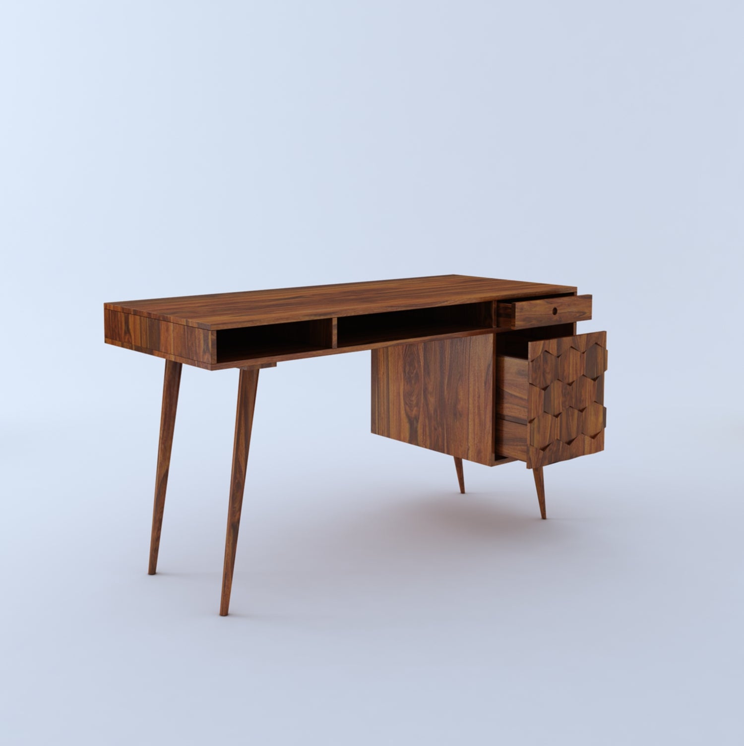 Monte Solid Sheesham Wood Desk and Study Table - 3 Years Warranty