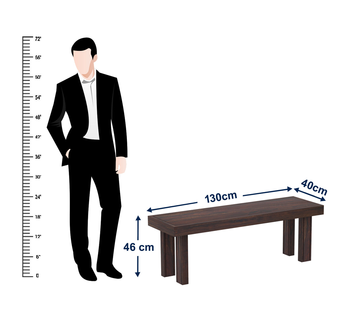 Jaipur Solid Sheesham Wood 6 Seater Dining Table Set - 3 Years Warranty