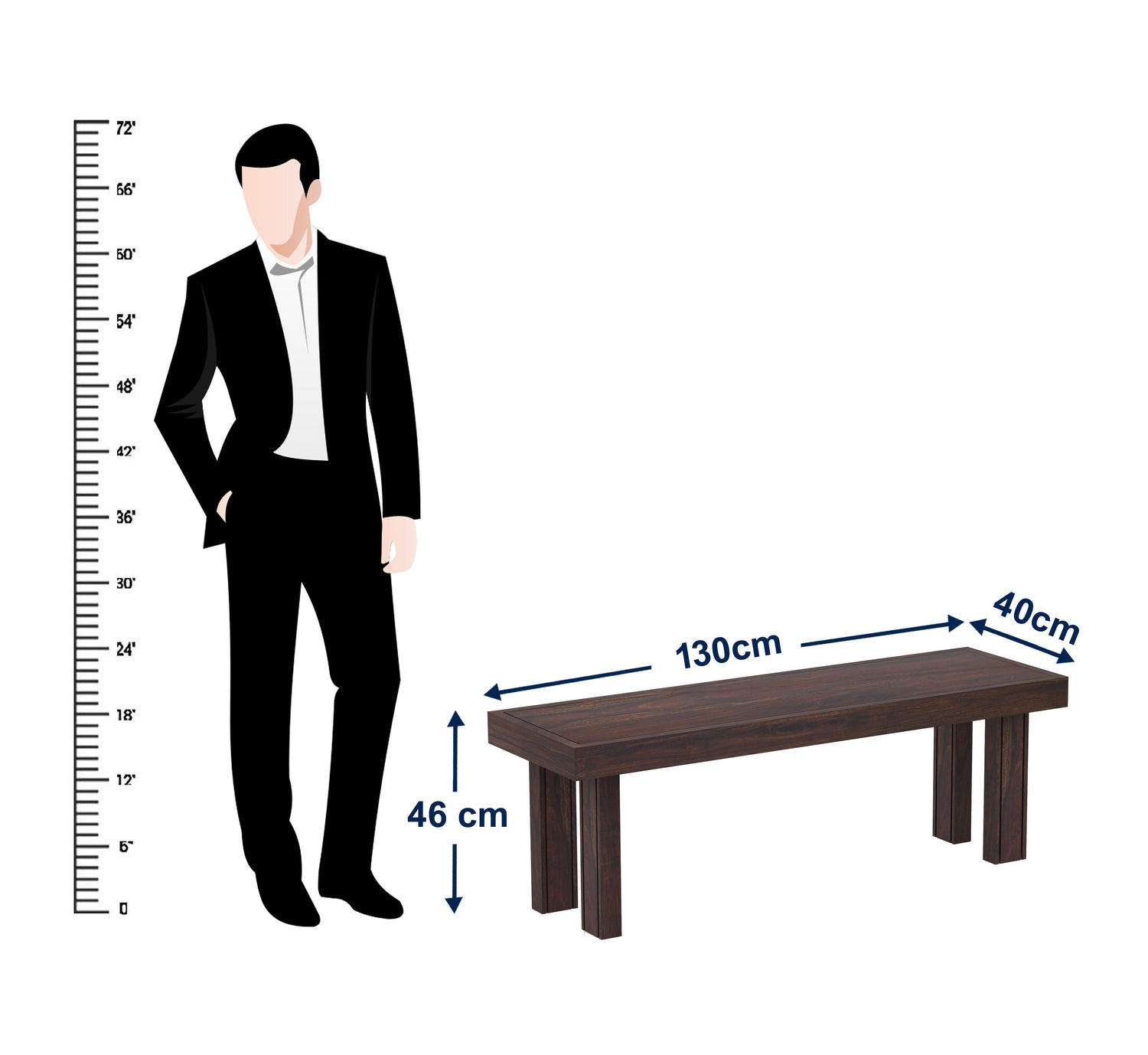 Jaipur Solid Sheesham Wood 6 Seater Dining Table Set - 3 Years Warranty