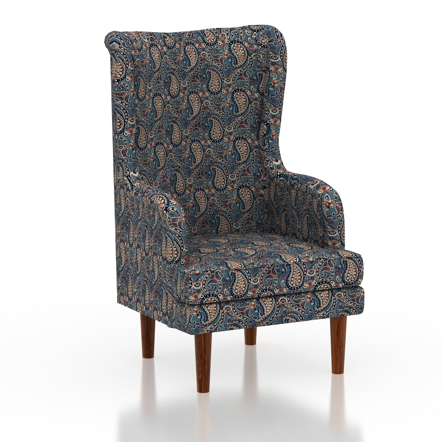 Manali Wing/Relax Sofa Chair With Wooden Legs - 1 Years Warranty