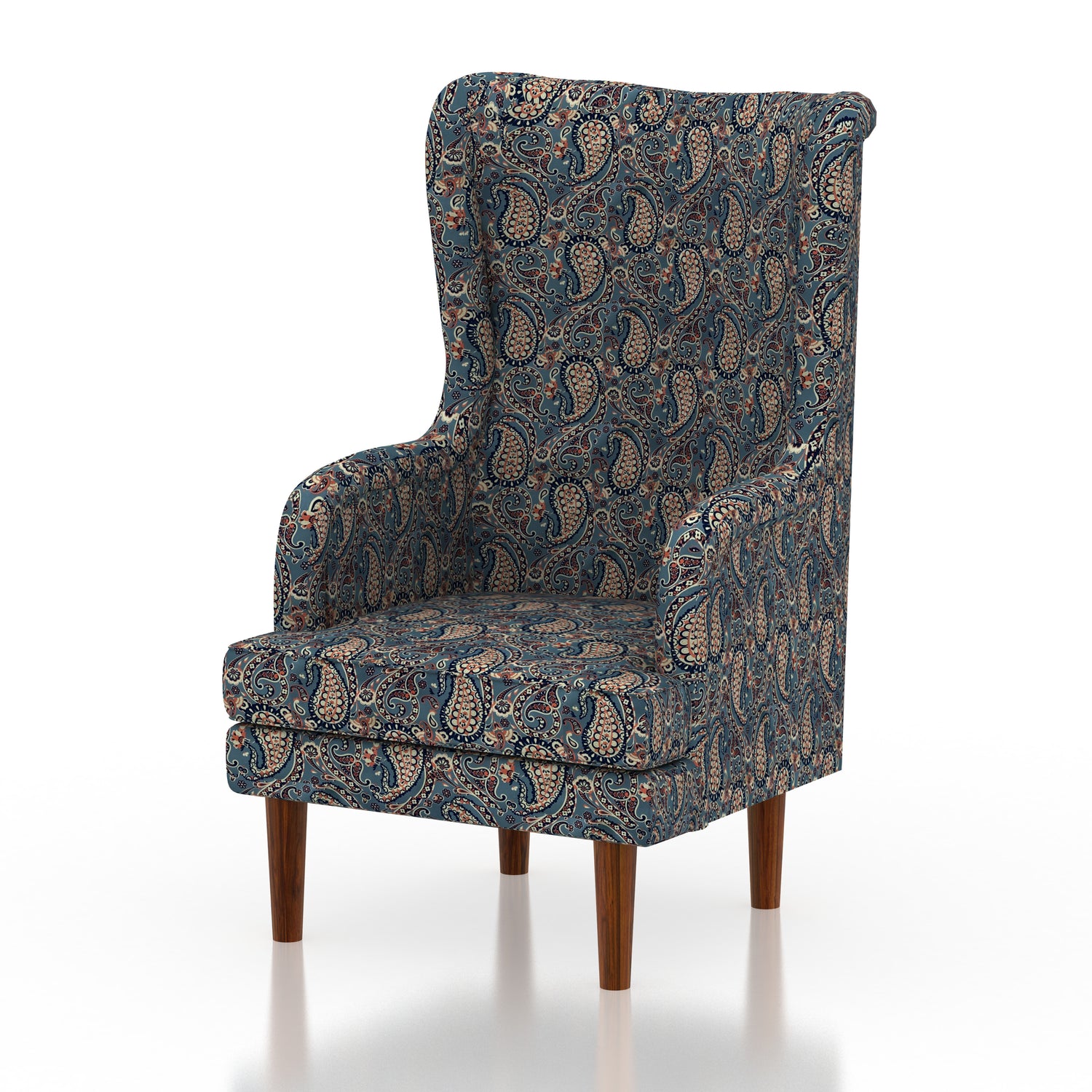 Manali Wing/Relax Sofa Chair With Wooden Legs - 1 Years Warranty