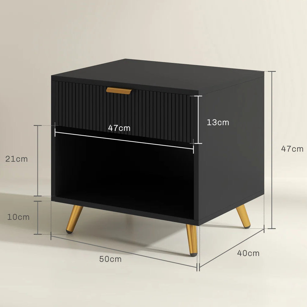 CHICAGO Solid Sheesham Wood Bedside Table - 3 Years Warranty (LUXE EDITION)