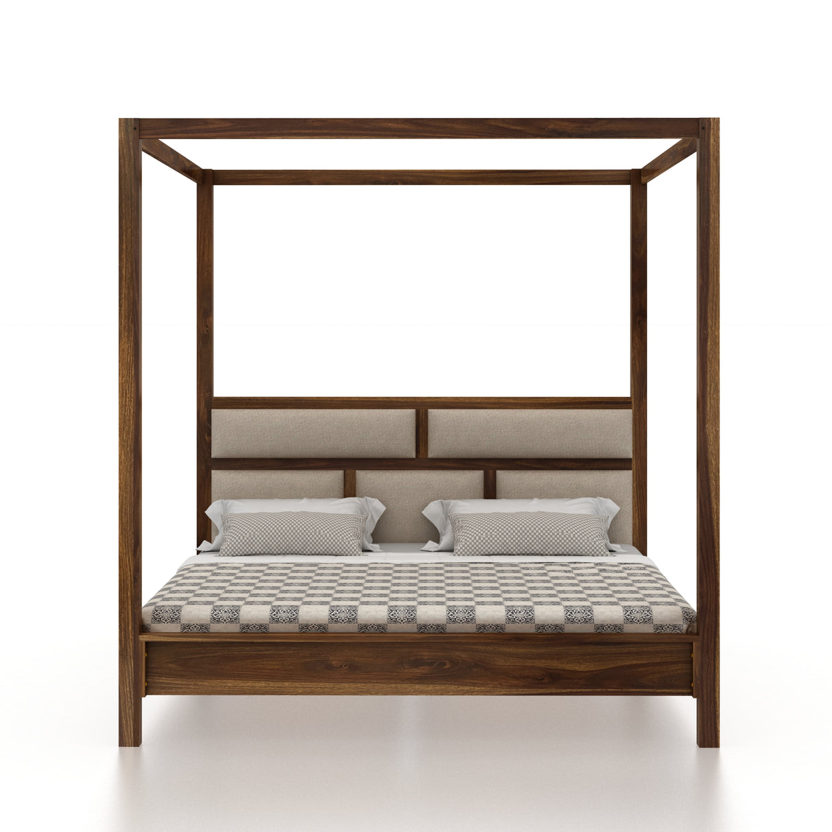 Maurus Solid Sheesham Wood Poster Bed - 3 Years Warranty