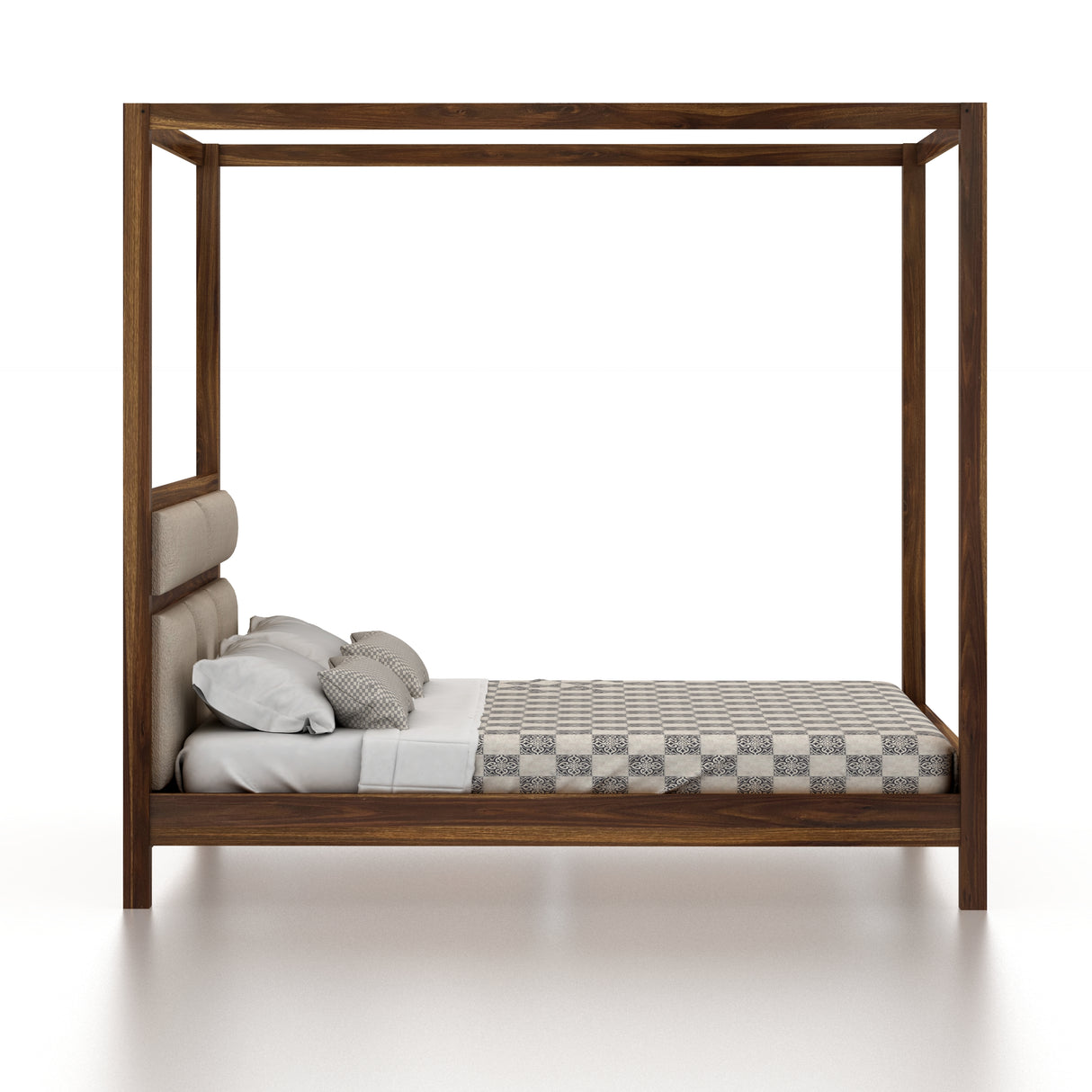 Maurus Solid Sheesham Wood Poster Bed - 3 Years Warranty