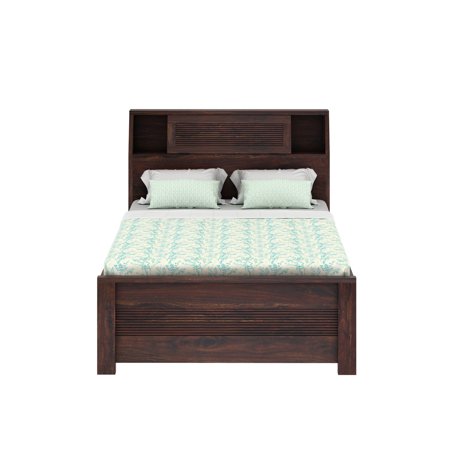 Marine Groove Solid Sheesham Wood 4 Feet Bed With Box Storage(BIG HEADREST)- 3 years Warranty