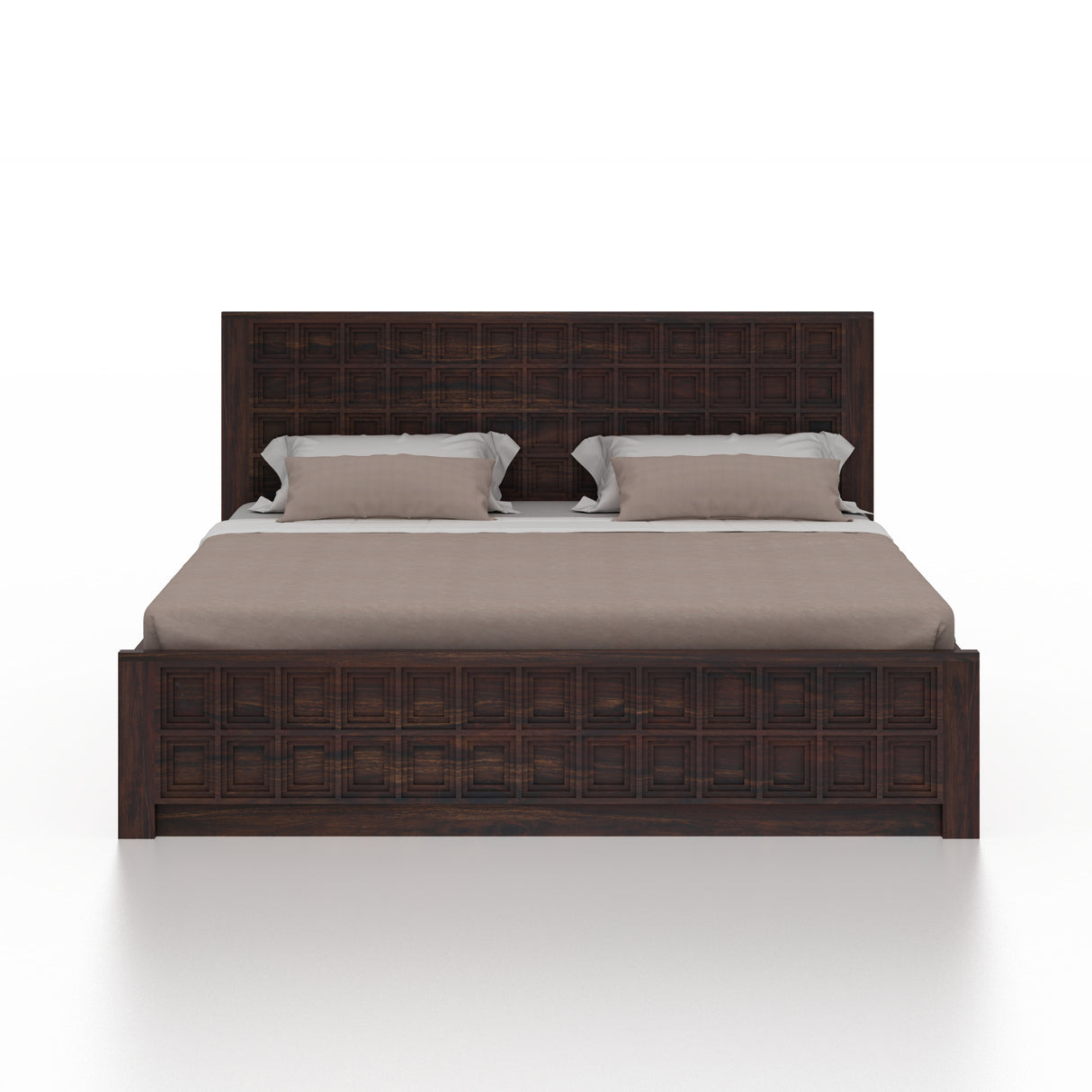 LUXOR Solid Sheesham Wood Box Storage Bed - 3 Years Warranty