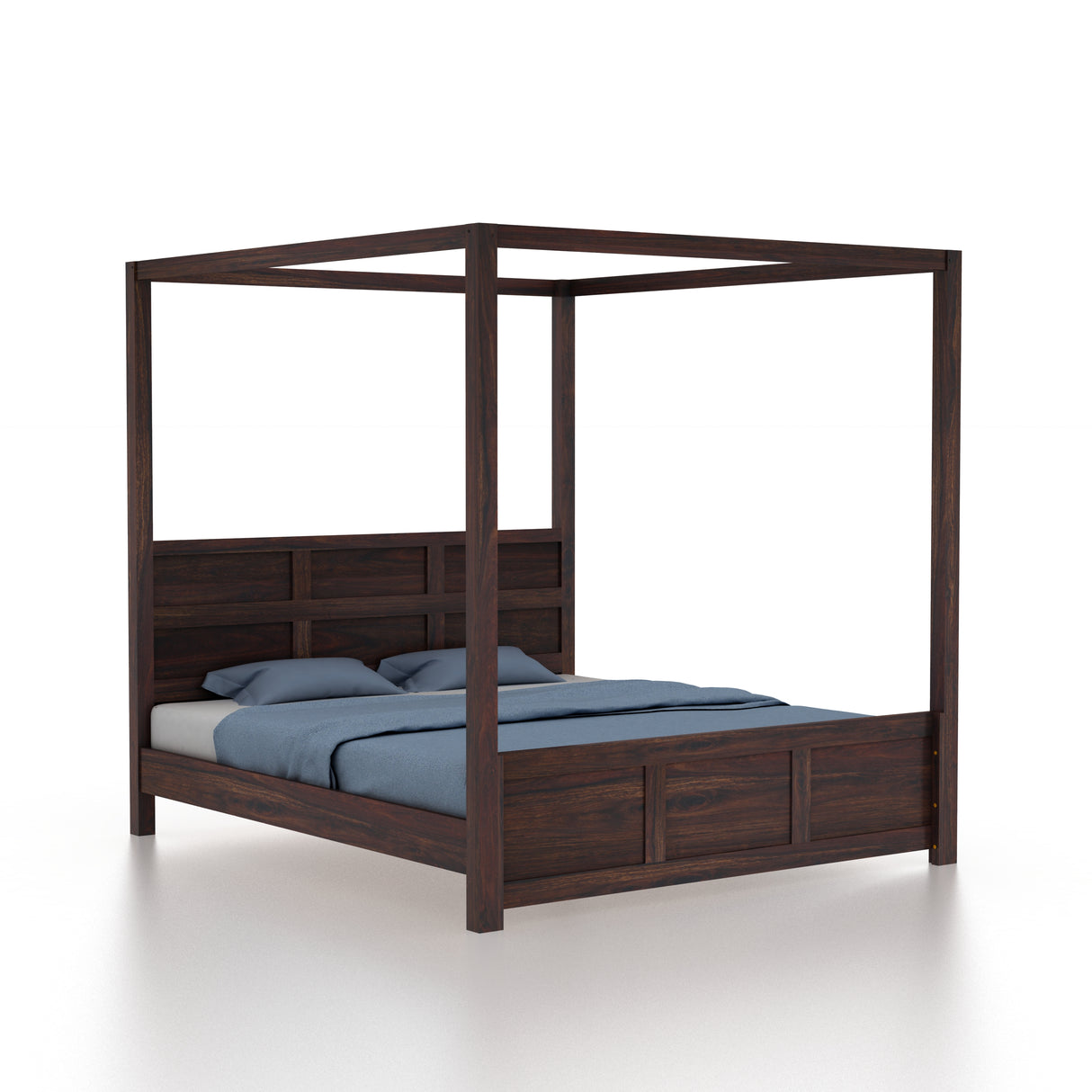 Akon Solid Sheesham Wood Poster Bed - 3 Years Warranty