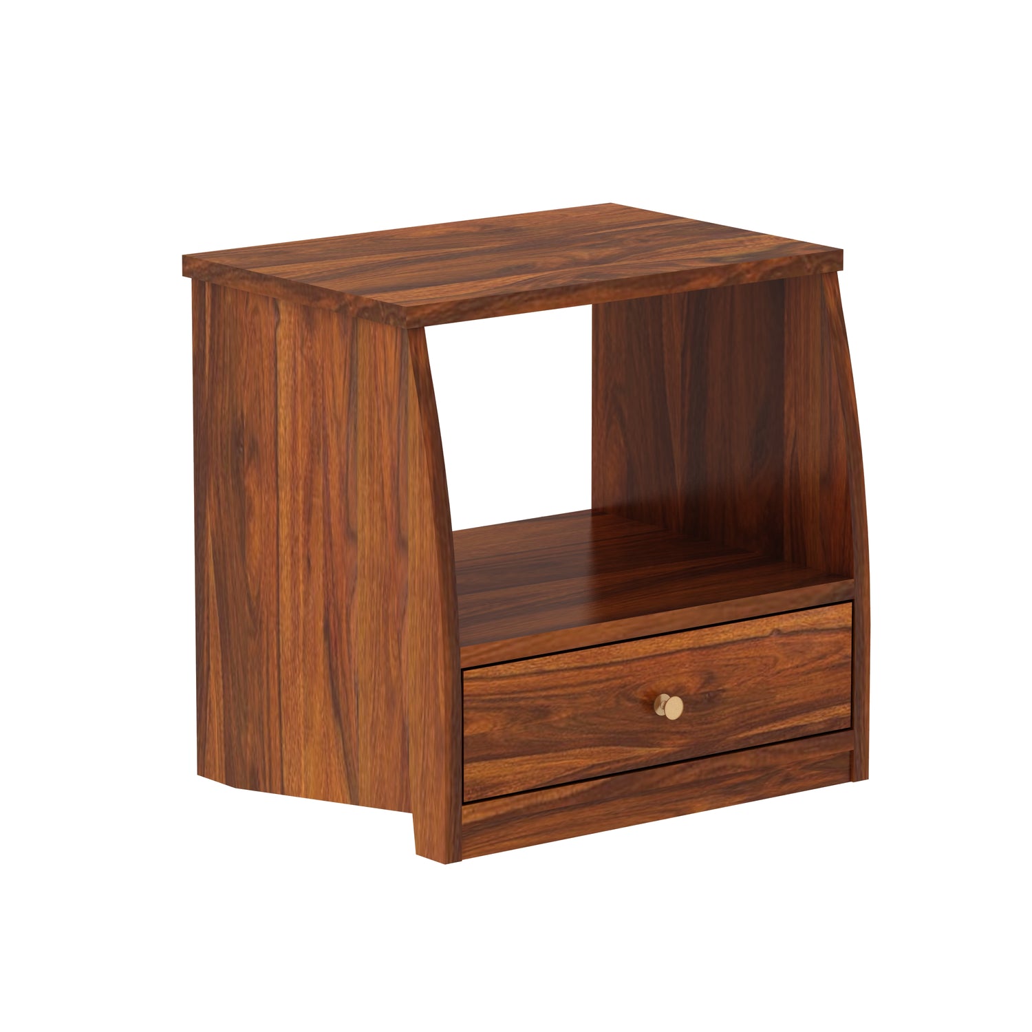 Mayor Solid Sheesham Wood  Bedside Table With One Drawer - 3 Years Warranty