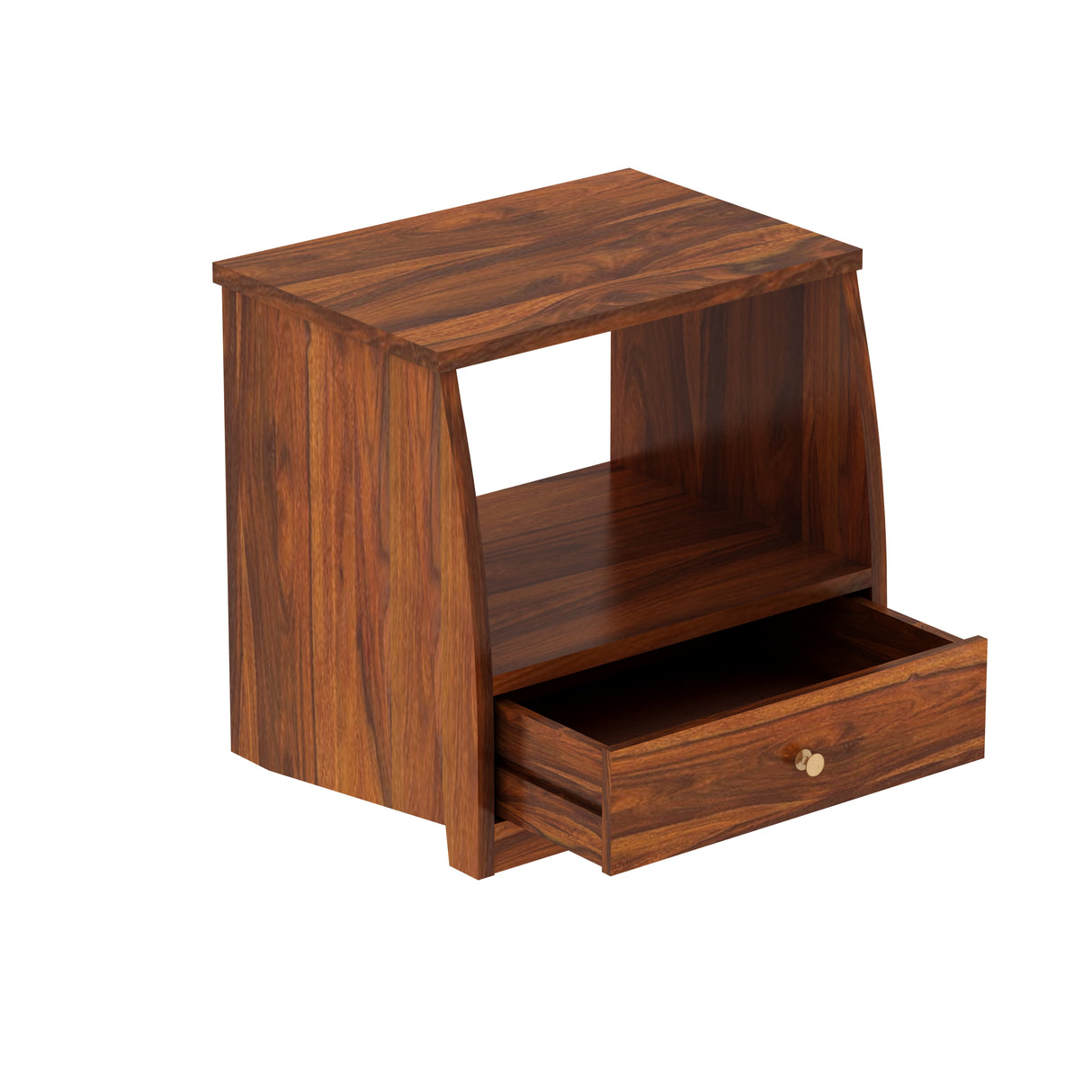 Mayor Solid Sheesham Wood  Bedside Table With One Drawer - 3 Years Warranty