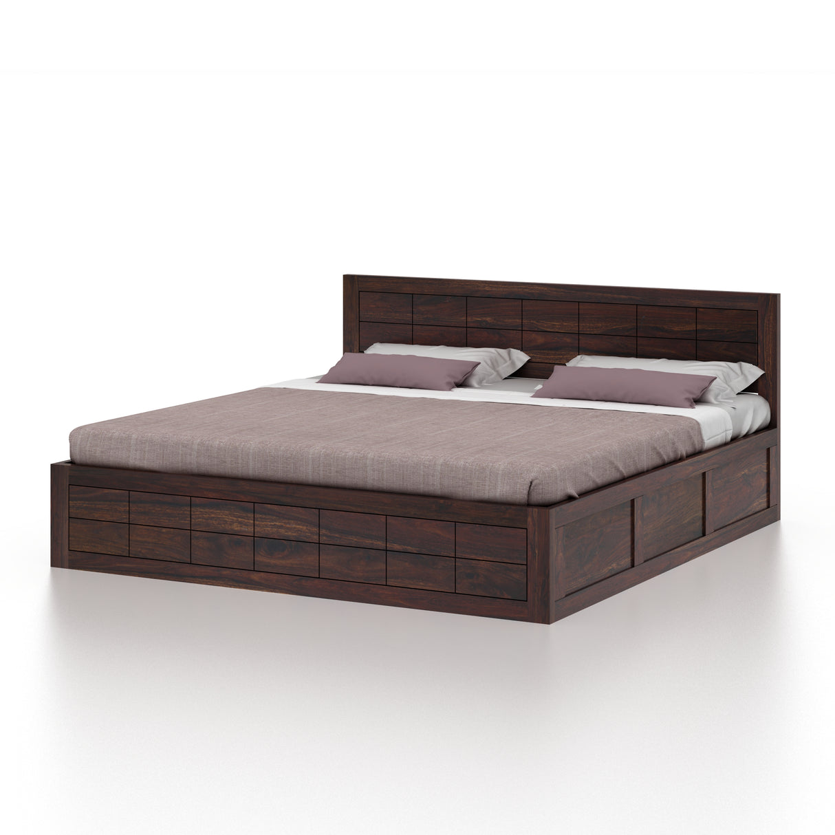 SKYLER Solid Sheesham Wood Box Storage Bed - 3 years Warranty