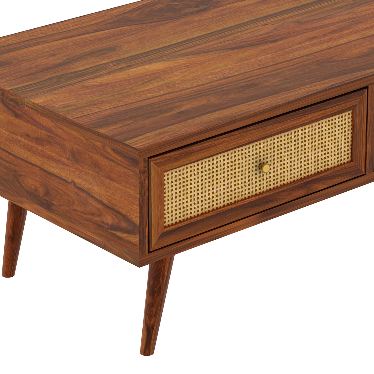 Syrus Solid Sheesham Wood Coffee Table With Drawer Storage - 3 Years Warranty