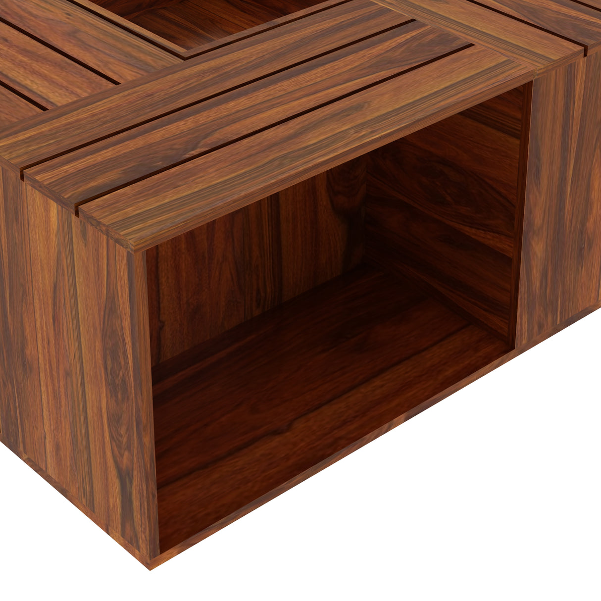 Strap Solid Sheesham Wood Coffee Table With Tray - 3 Years Warranty