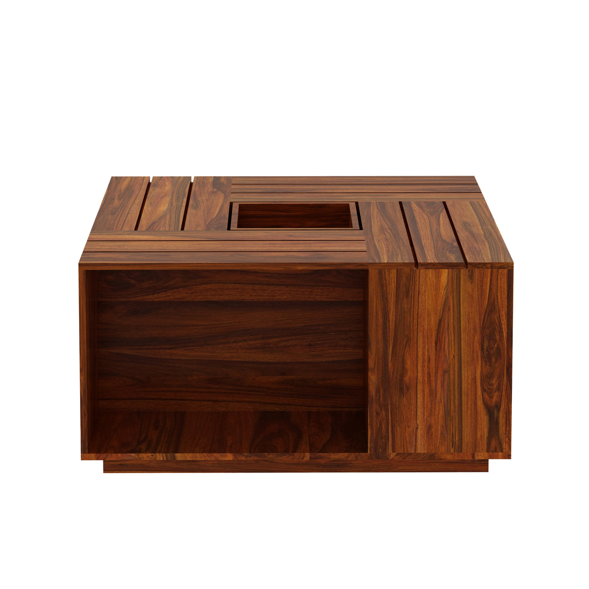 Strap Solid Sheesham Wood Coffee Table With Tray - 3 Years Warranty