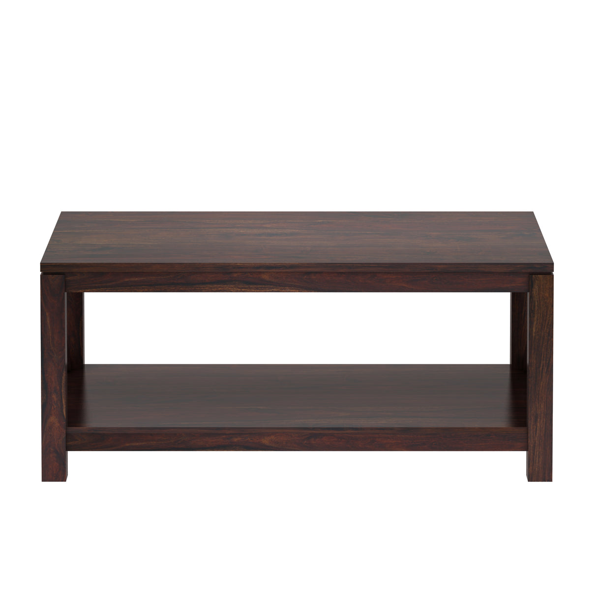 CROSS Solid Sheesham Wood Coffee Table With Shelf - 3 Years Warranty