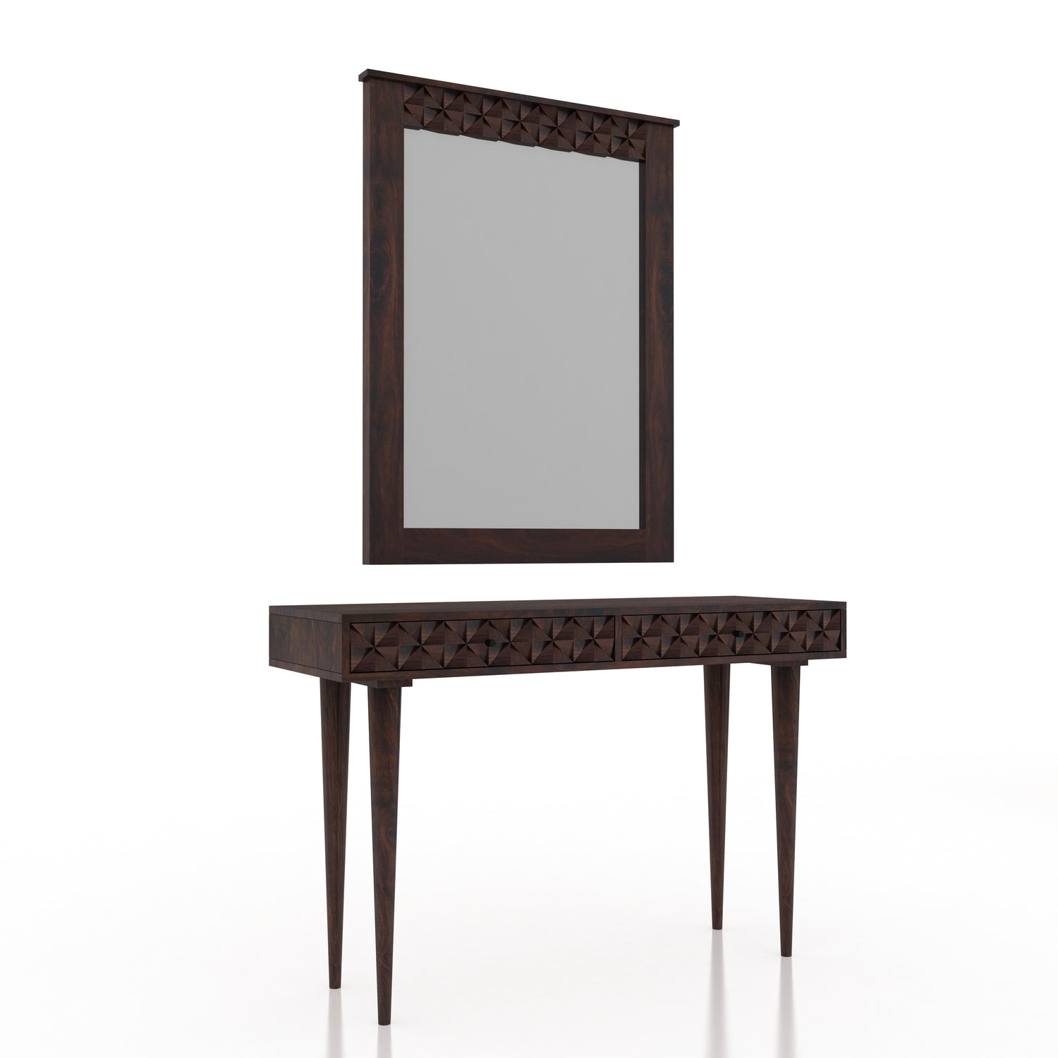 Raj Solid Sheesham Wood Console With Mirror - 3 Years Warranty