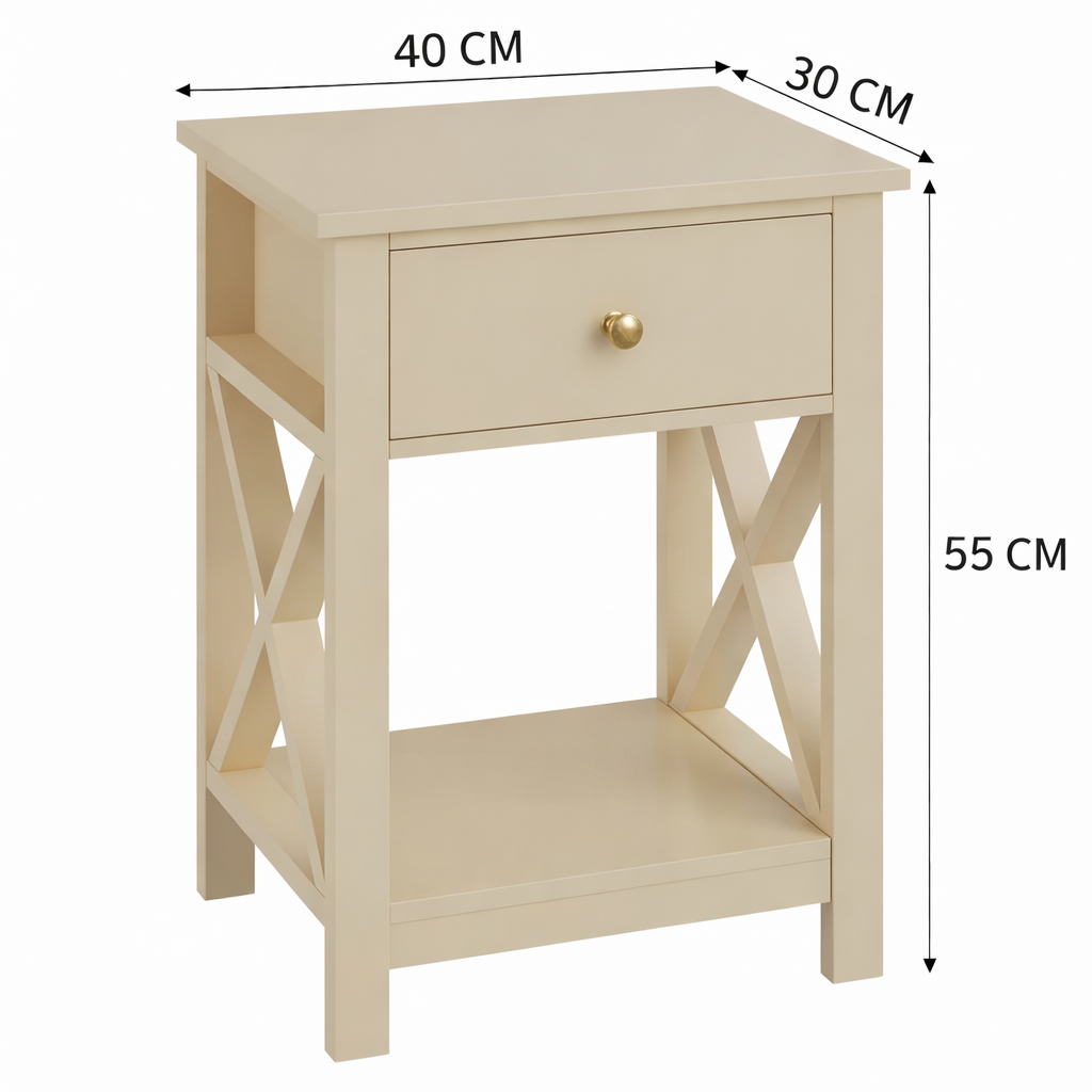 LUNA Solid Sheesham Wood Bedside Table - 3 Years Warranty (LUXE EDITION)
