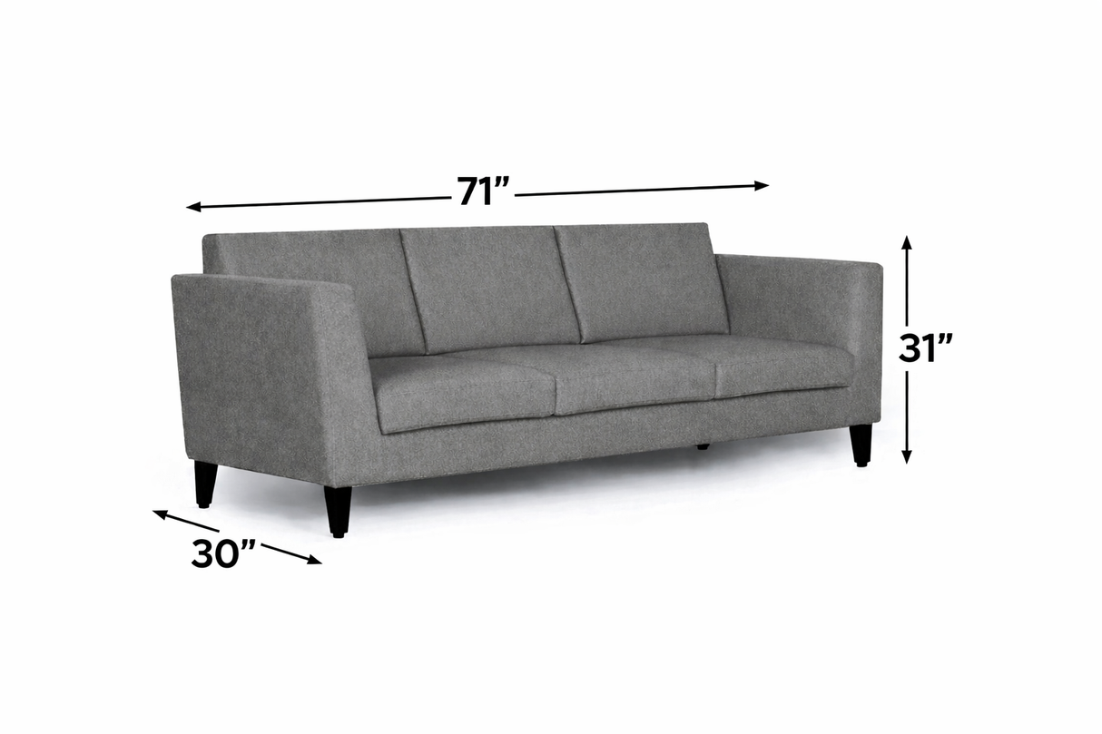 MANALI Three Seater Upholstered Sofa Velvet - 3 Years Warranty