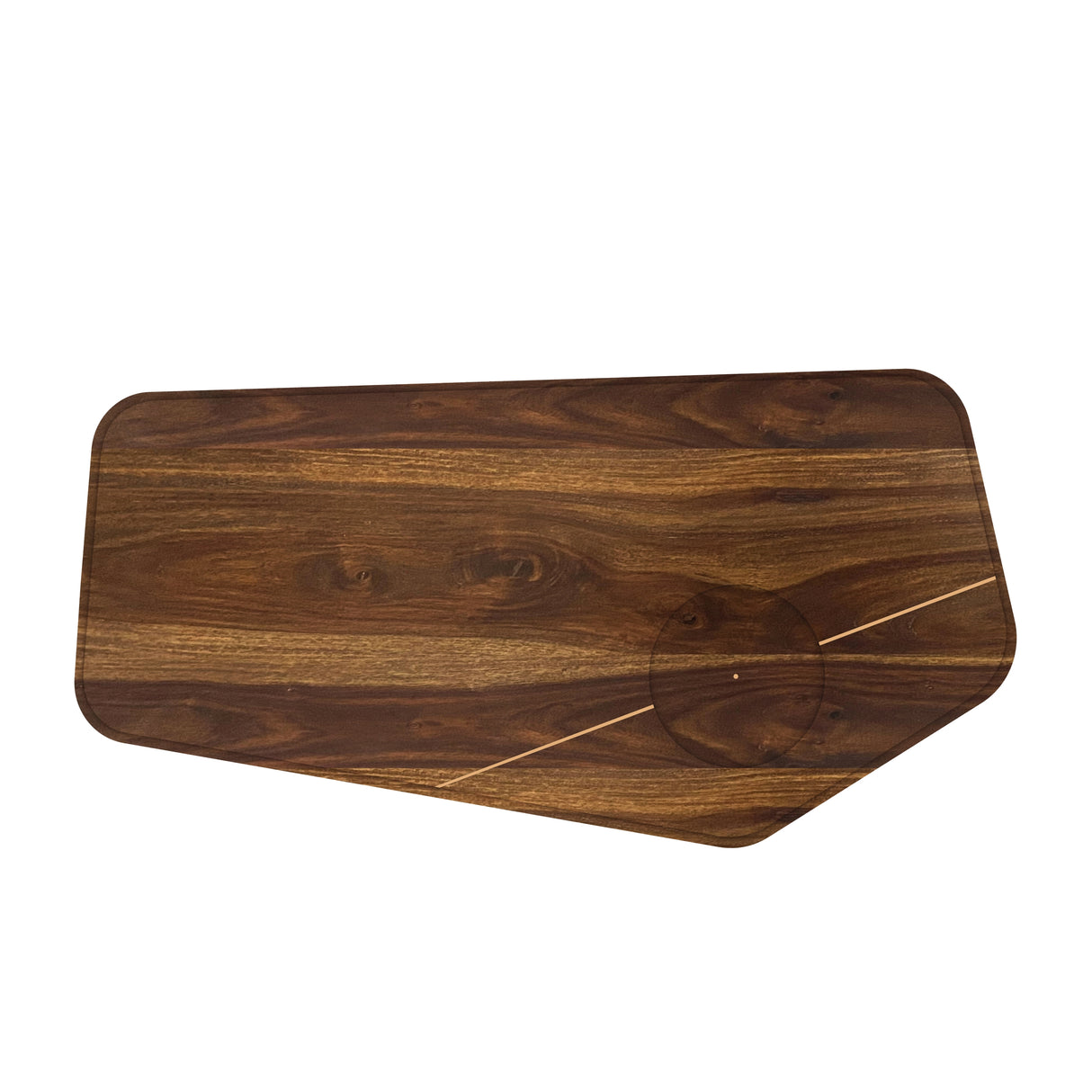 RECTOR Solid Sheesham Wood Coffee Table With Brass Detailing - 3 Years Warranty