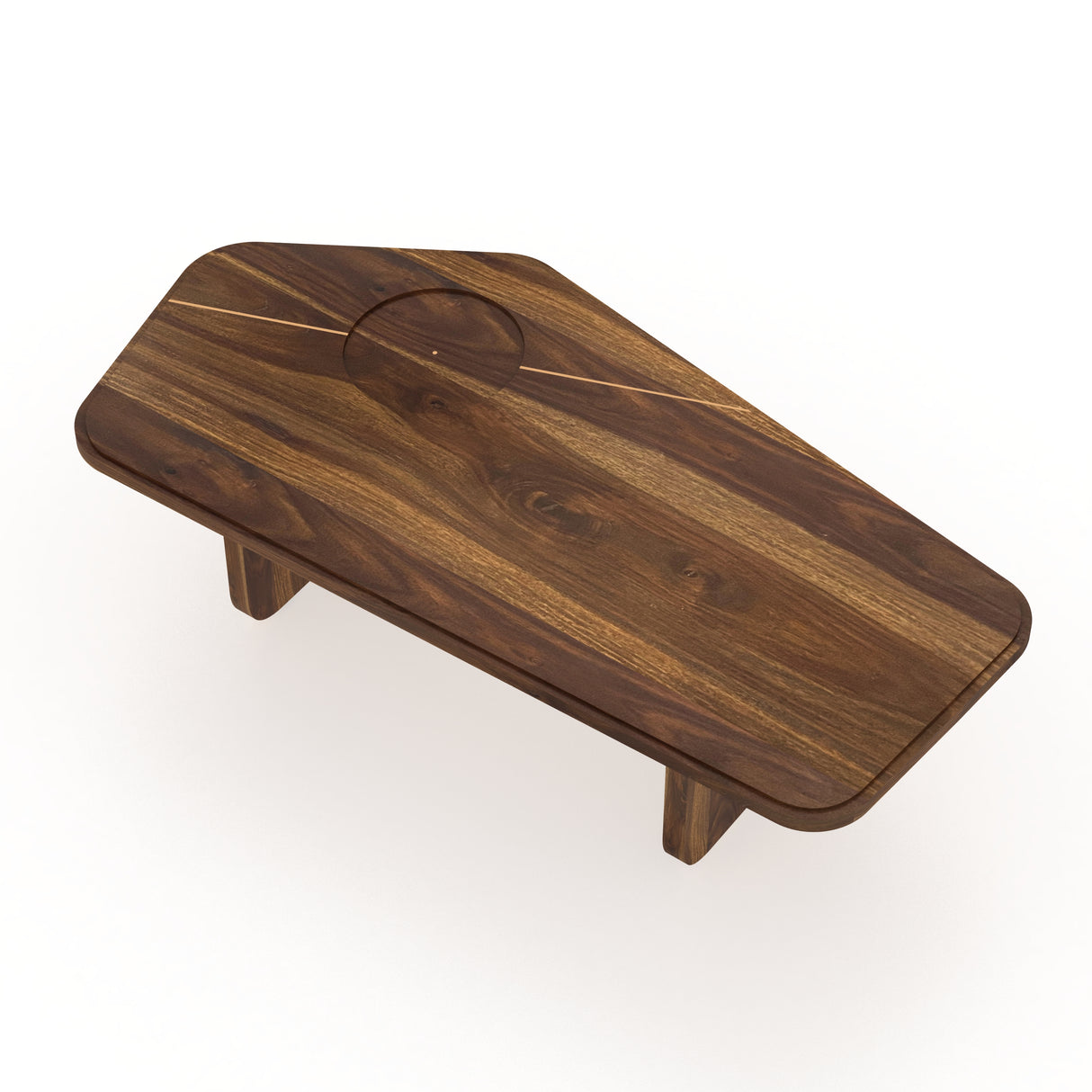 RECTOR Solid Sheesham Wood Coffee Table With Brass Detailing - 3 Years Warranty