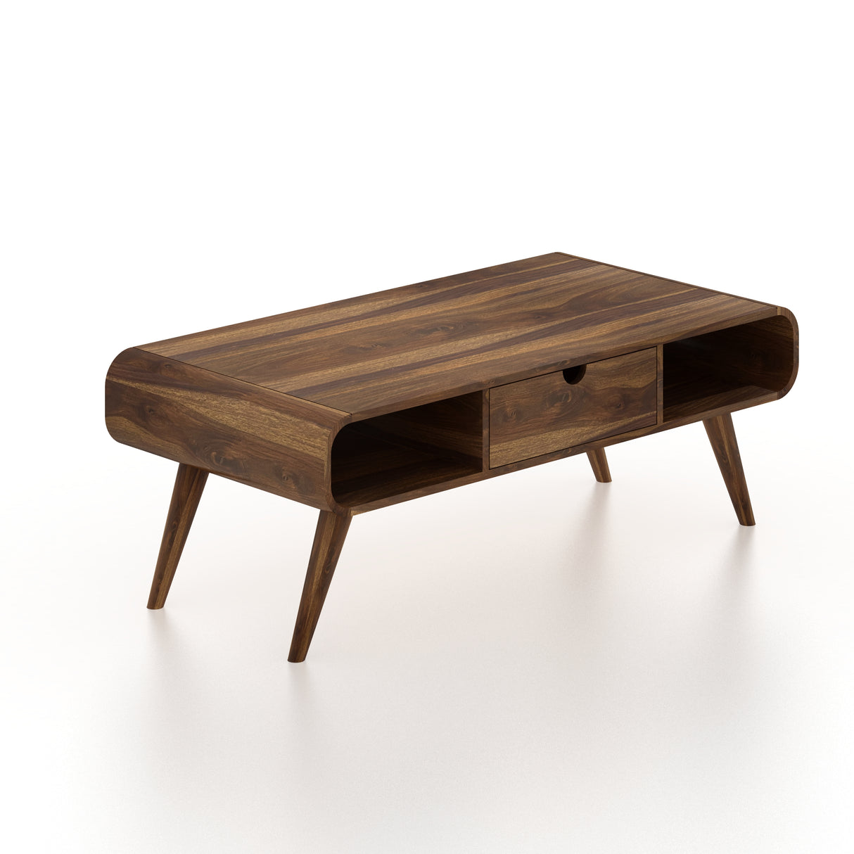 ELLEY Solid Sheesham Wood Coffee Table With One Drawer - 3 Years Warranty