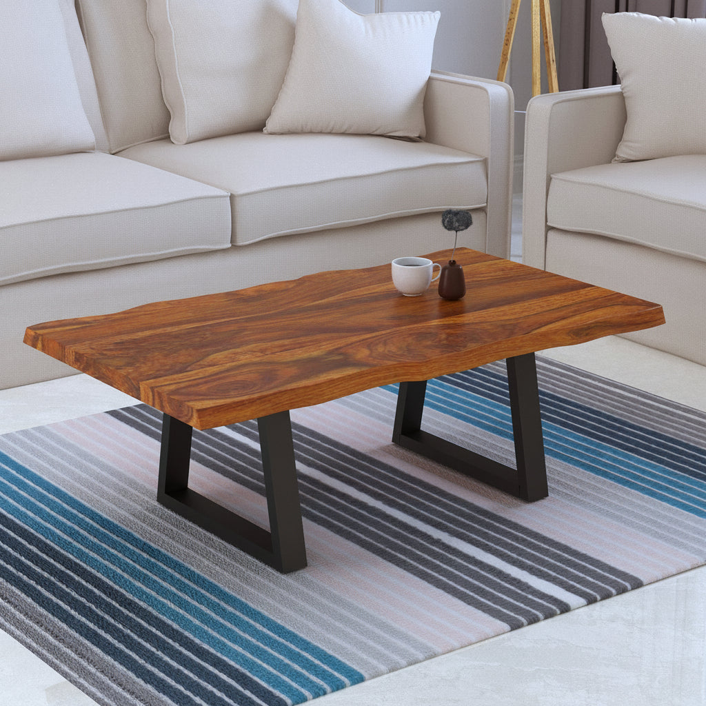 EDGE Solid Sheesham Wood Coffee Table - 3 Years Warranty