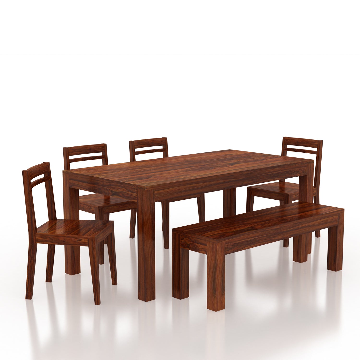 Mark Solid Sheesham Wood 6 Seater Dining Table Set - 3 Years Warranty