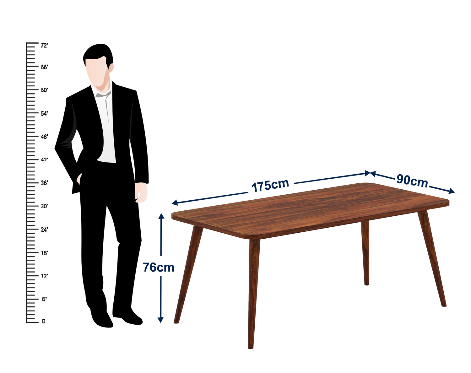 Oval Solid Sheesham Wood 6 Seater Dining Table Set - 3 Years Warranty