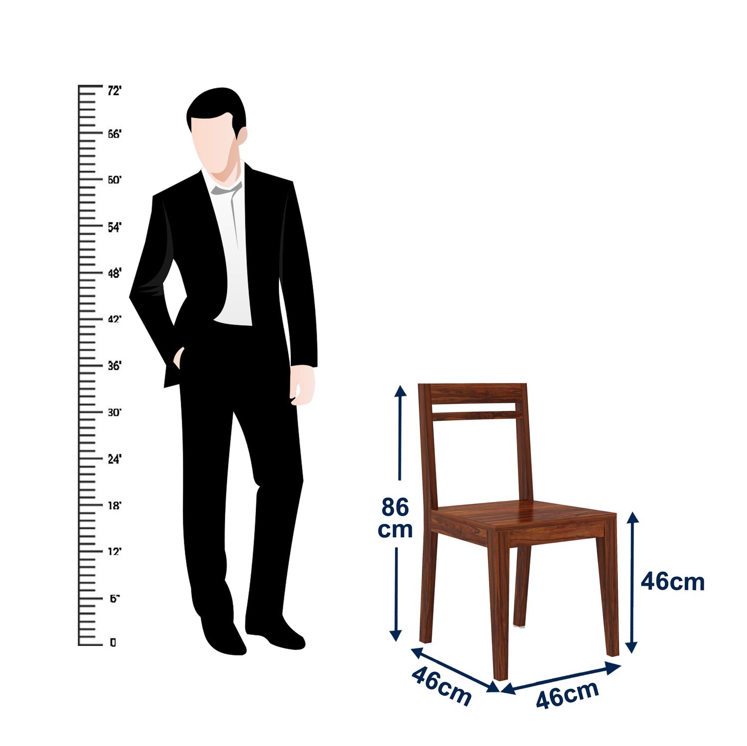 Mark Dining Chair in Solid Sheesham Wood - 3 Years Warranty