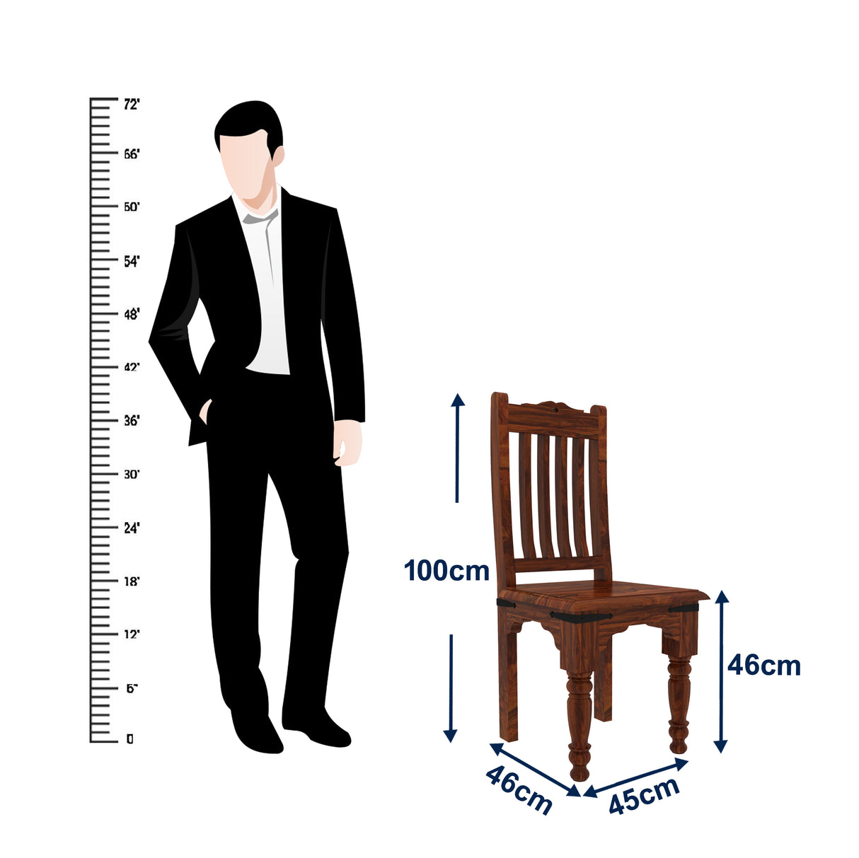 Akon Solid Sheesham Wood 6 Seater Dining Table Set - 3 Years Warranty