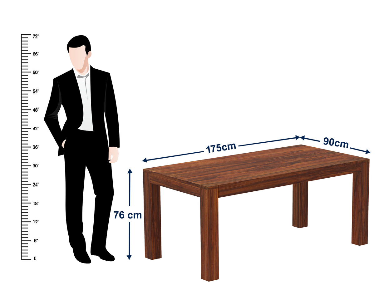 Mayor Solid Sheesham Wood 6 Seater Dining Table - 3 Years Warranty