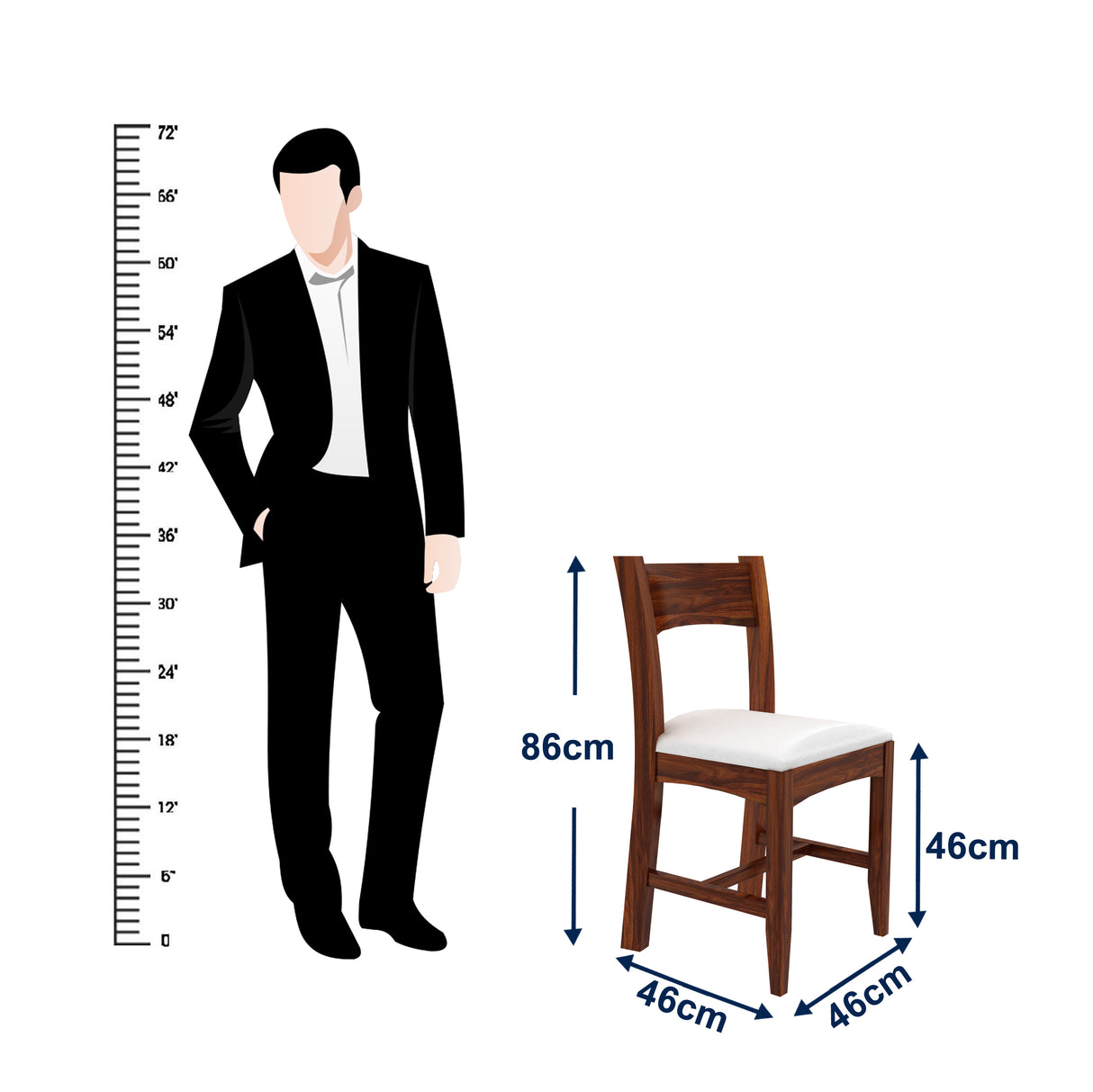 Crown Solid Sheesham Wood 6 Seater Dining Table Set With Bench - 3 Years Warranty
