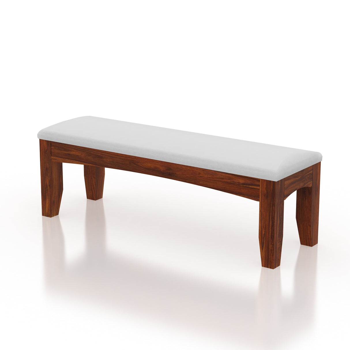 Crown Solid Sheesham Wood 6 Seater Dining Table Set With Bench - 3 Years Warranty