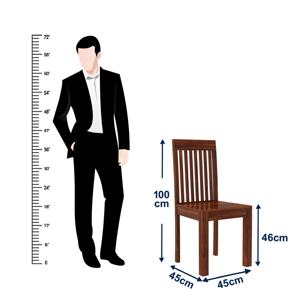 Maldives Solid Sheesham Wood 6 Seater Dining Table Set - 3 Years Warranty