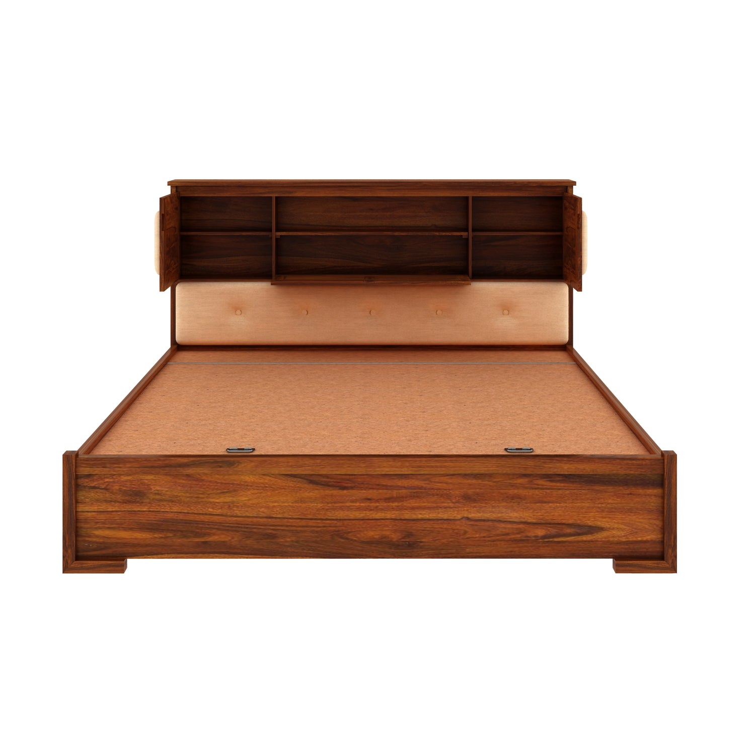 Maharaja Solid Sheesham Wood Bed with Hydraulic Box and Headboard Storage - 3 Years Warranty