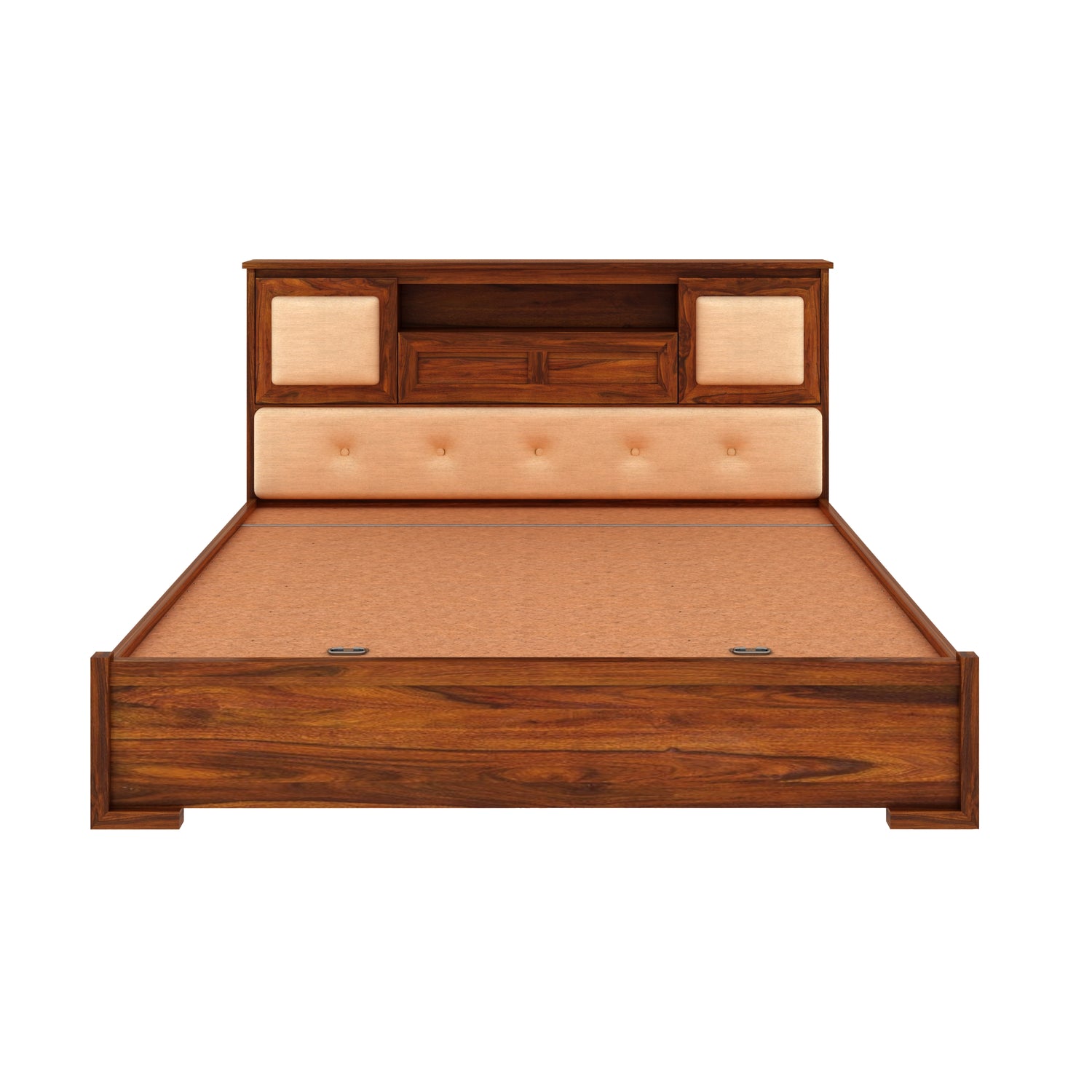 Maharaja Solid Sheesham Wood Bed with Hydraulic Box and Headboard Storage - 3 Years Warranty