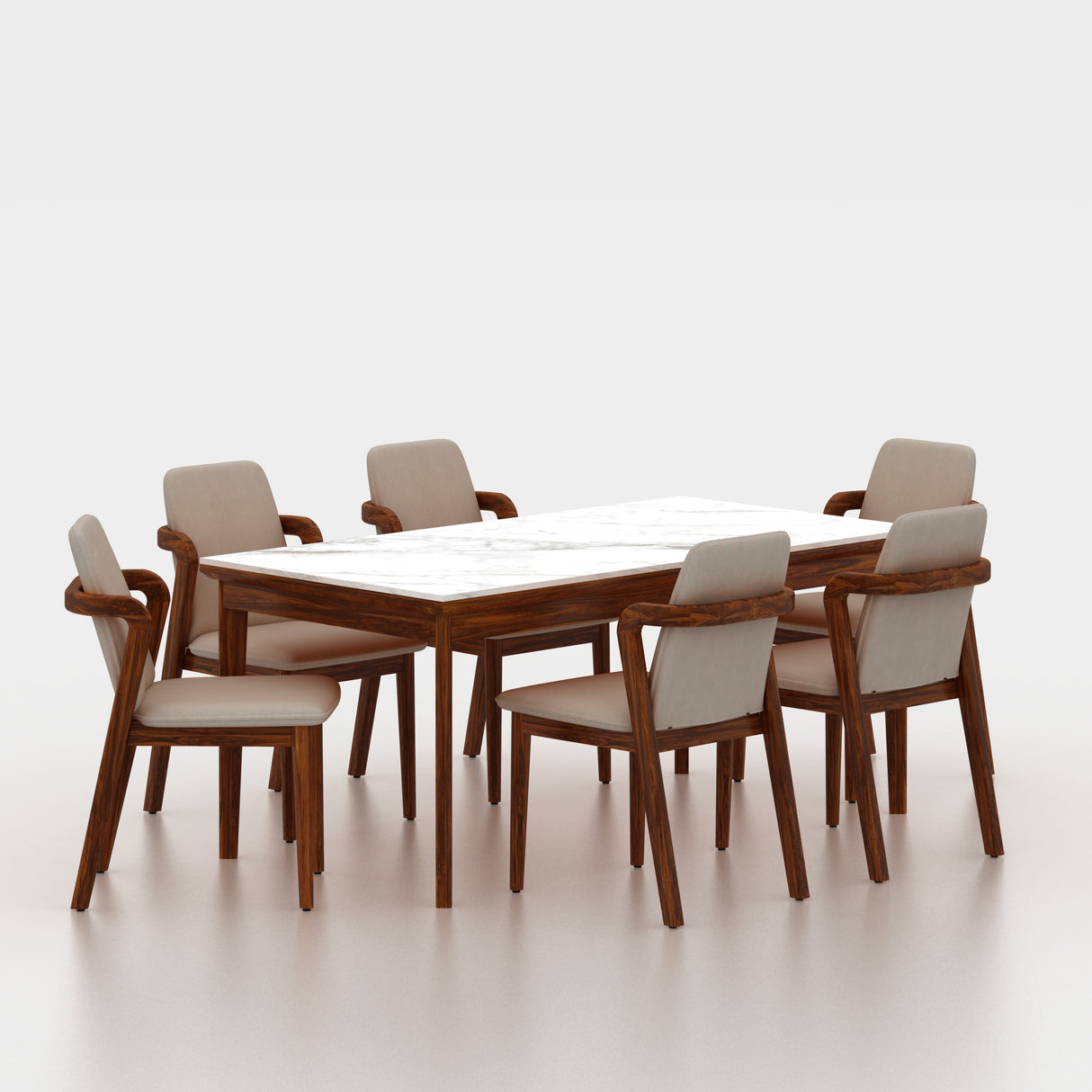 Watson Solid Sheesham Wood 6 Seater Dining Set - 3 Years Warranty