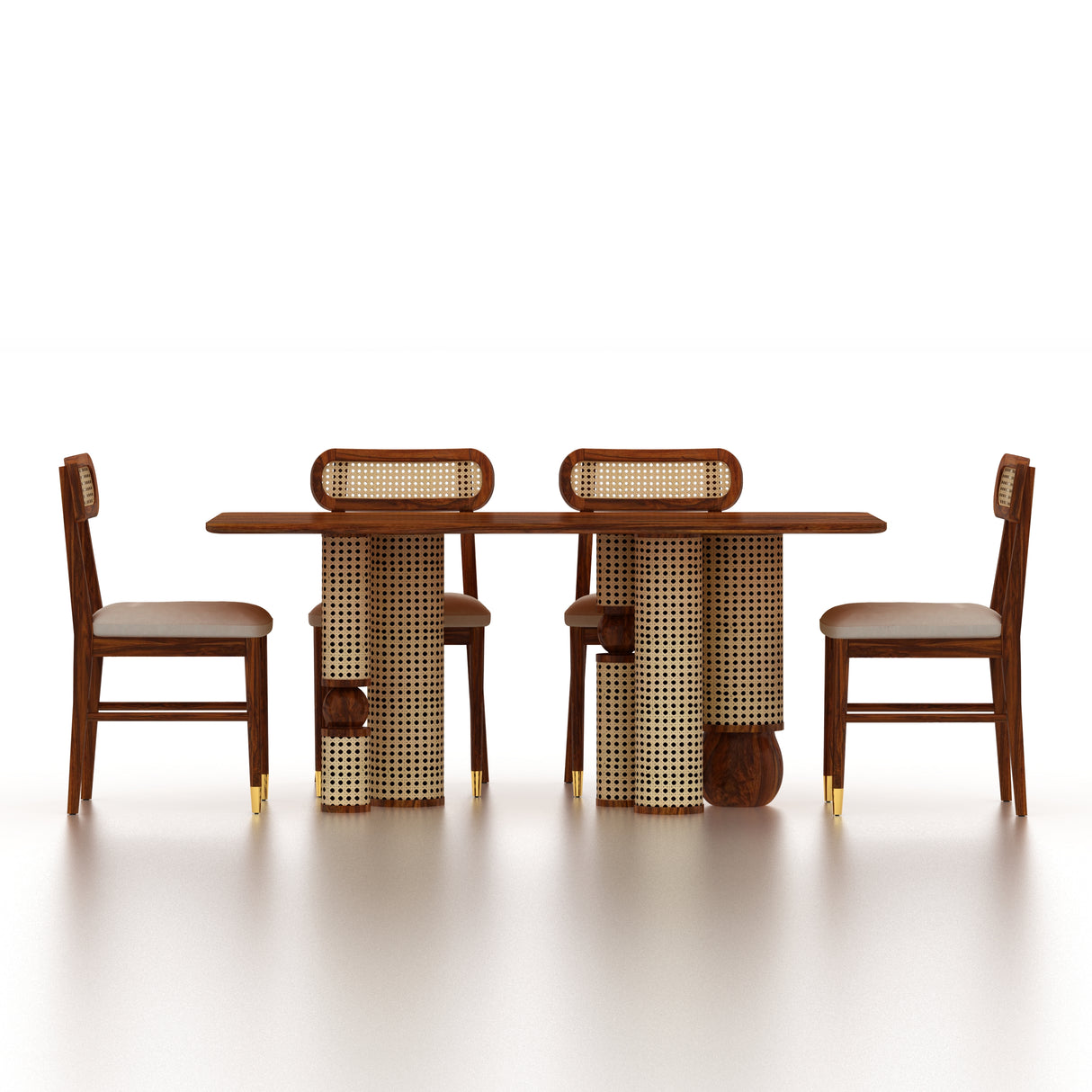Naptune Solid Sheesham Wood 6 Seater Dining Set - 3 Years Warranty