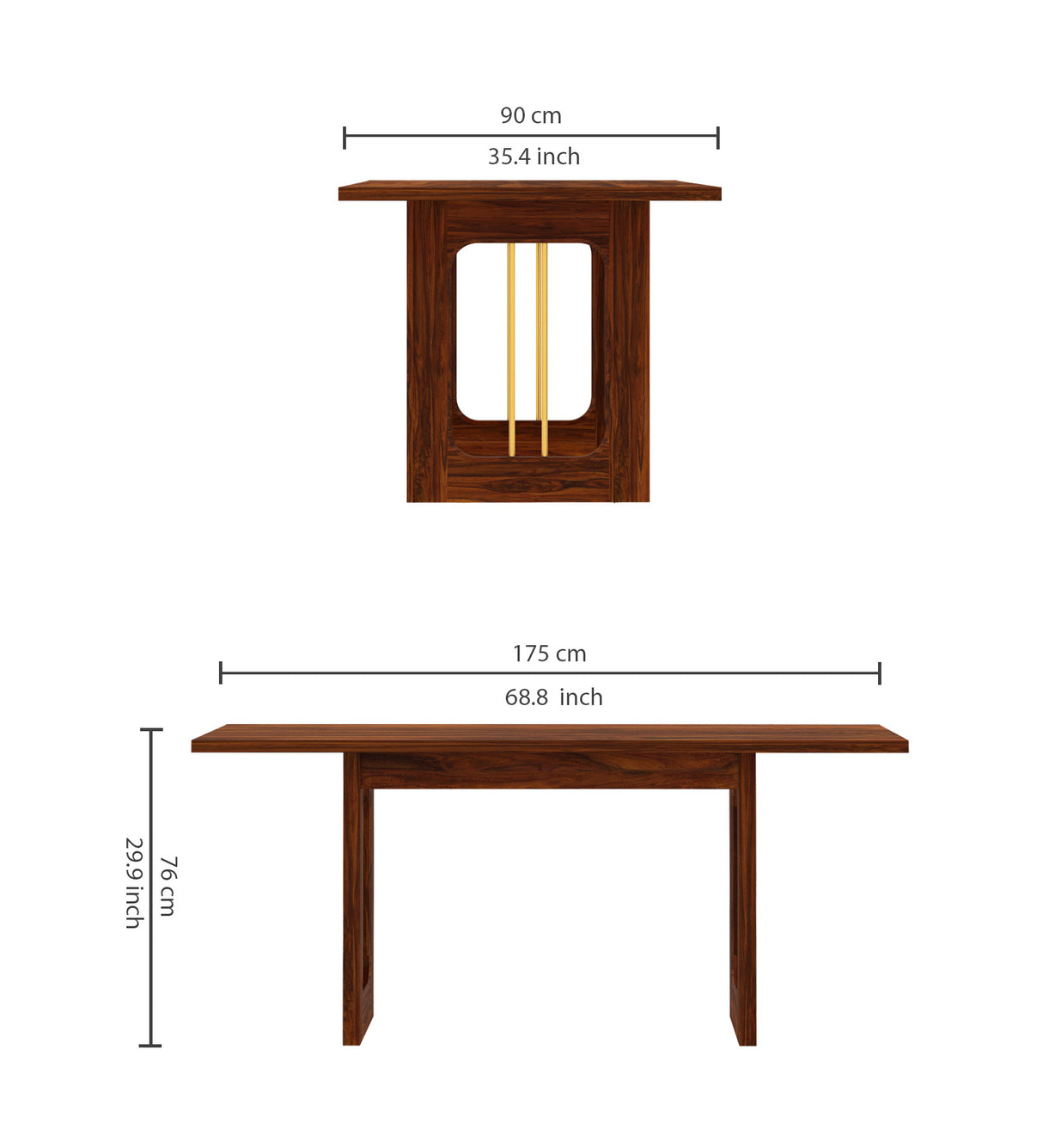 Edin Solid Sheesham Wood 6 Seater Dining Set - 3 Years Warranty