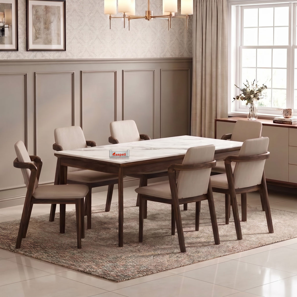 Watson Solid Sheesham Wood 6 Seater Dining Set - 3 Years Warranty