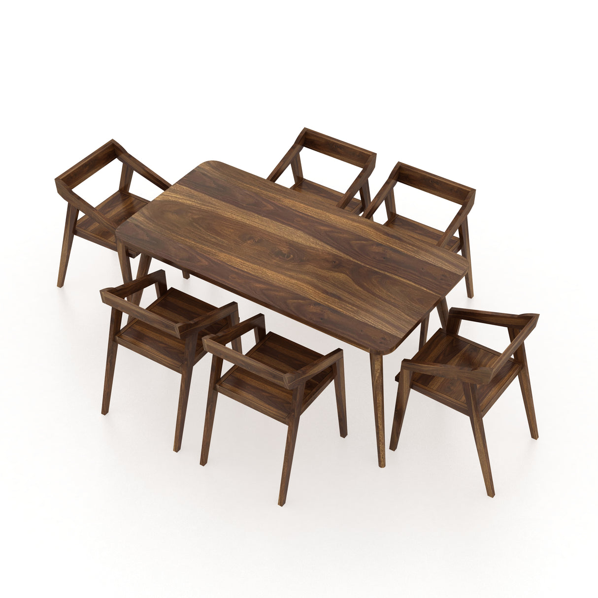 Emporio Solid Sheesham Wood 6 Seater Dining Table Set - 3 Years Warranty