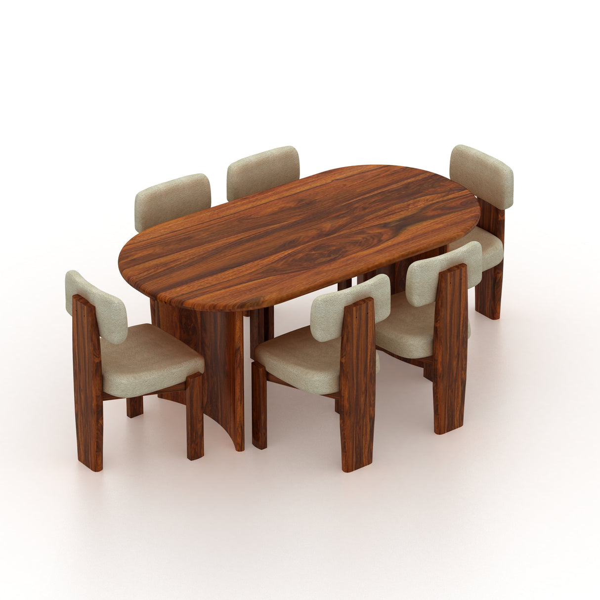 CHICAGO Solid Sheesham Wood 6 Seater Dining Table Set - 3 Years Warranty