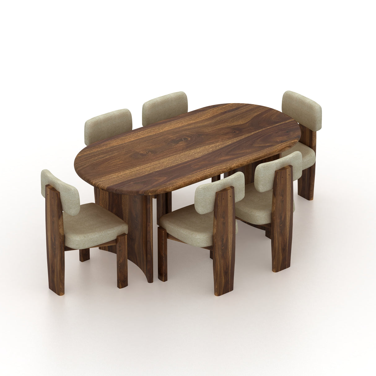 CHICAGO Solid Sheesham Wood 6 Seater Dining Table Set - 3 Years Warranty