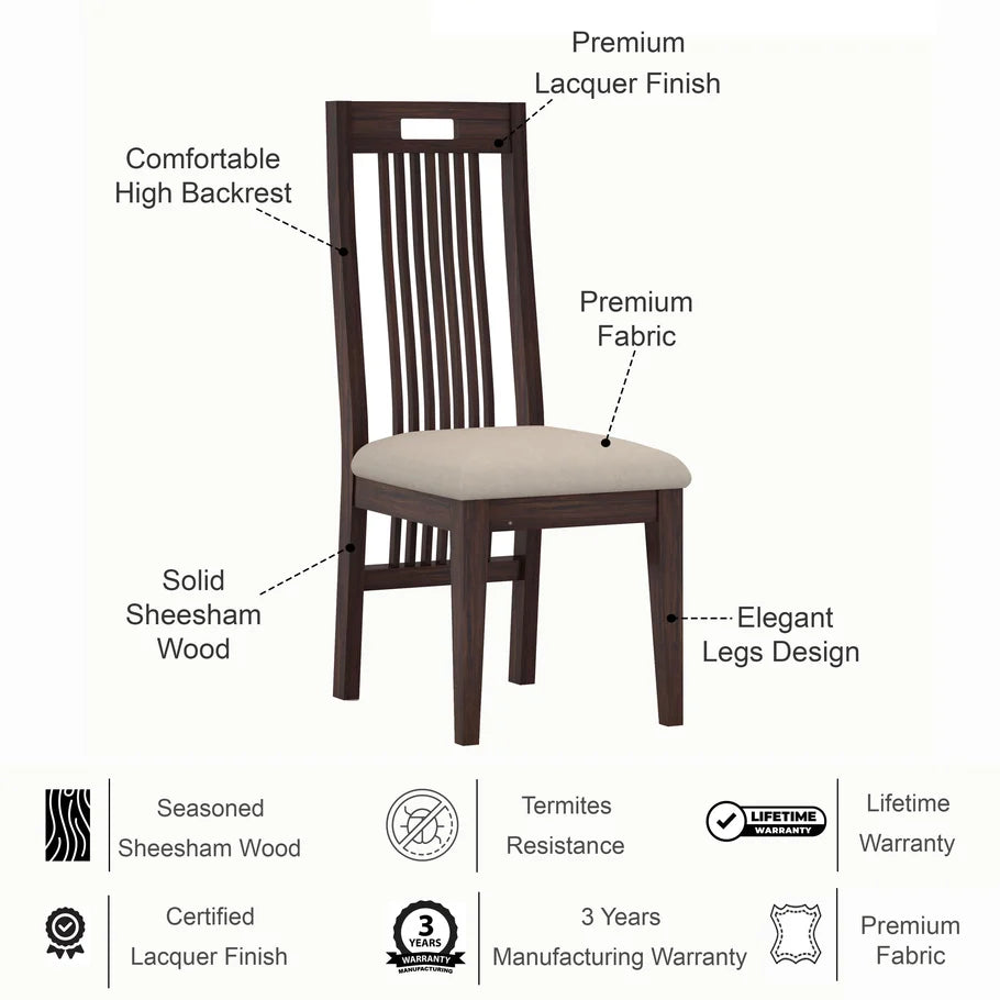 Vegator Solid Sheesham Wood Office/Study/Dining Chair - 3 Years Warranty