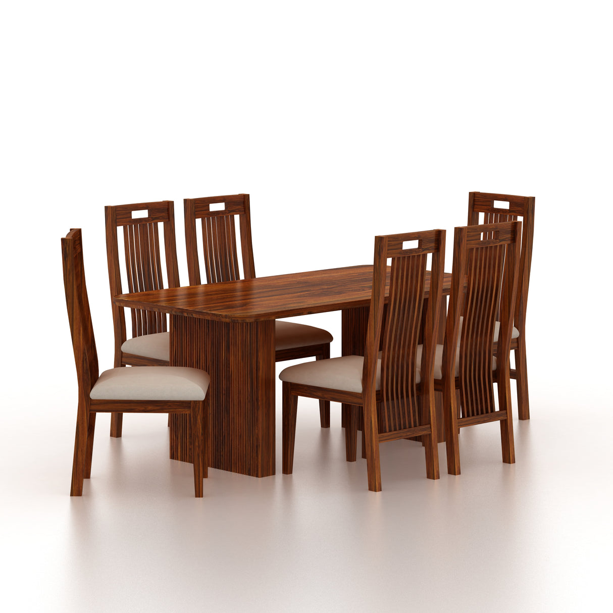 Vegator Solid Sheesham Wood 6 Seater Dining Table Set - 3 Years Warranty