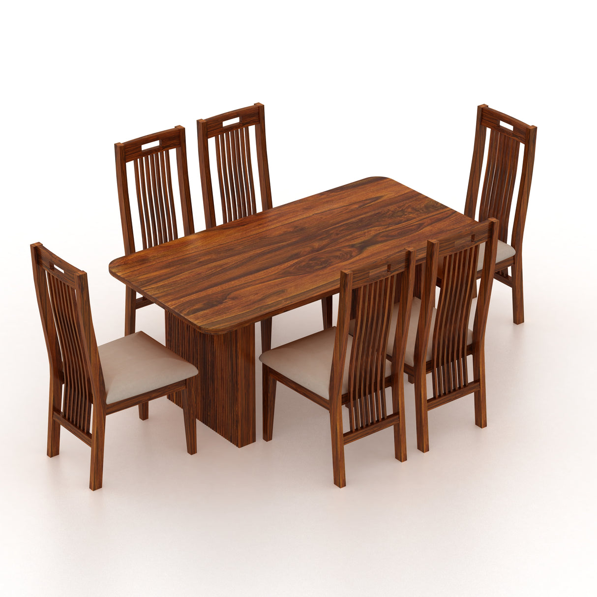 Vegator Solid Sheesham Wood 6 Seater Dining Table Set - 3 Years Warranty