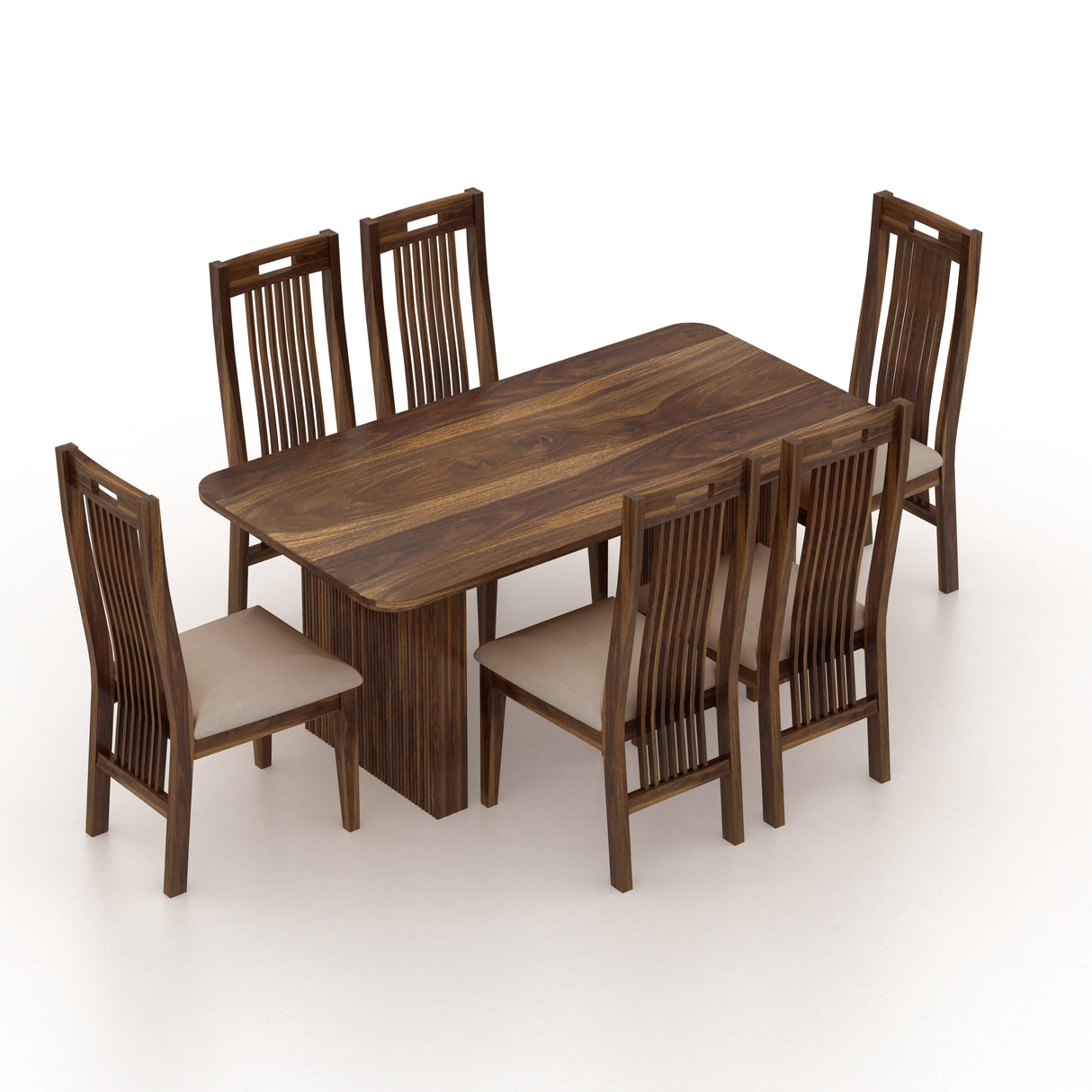 Vegator Solid Sheesham Wood 6 Seater Dining Table Set - 3 Years Warranty